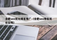 合肥seo优化排名推广（合肥seo排名优化公司）