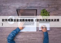 软件开发企业资质有哪些（软件开发相关资质）